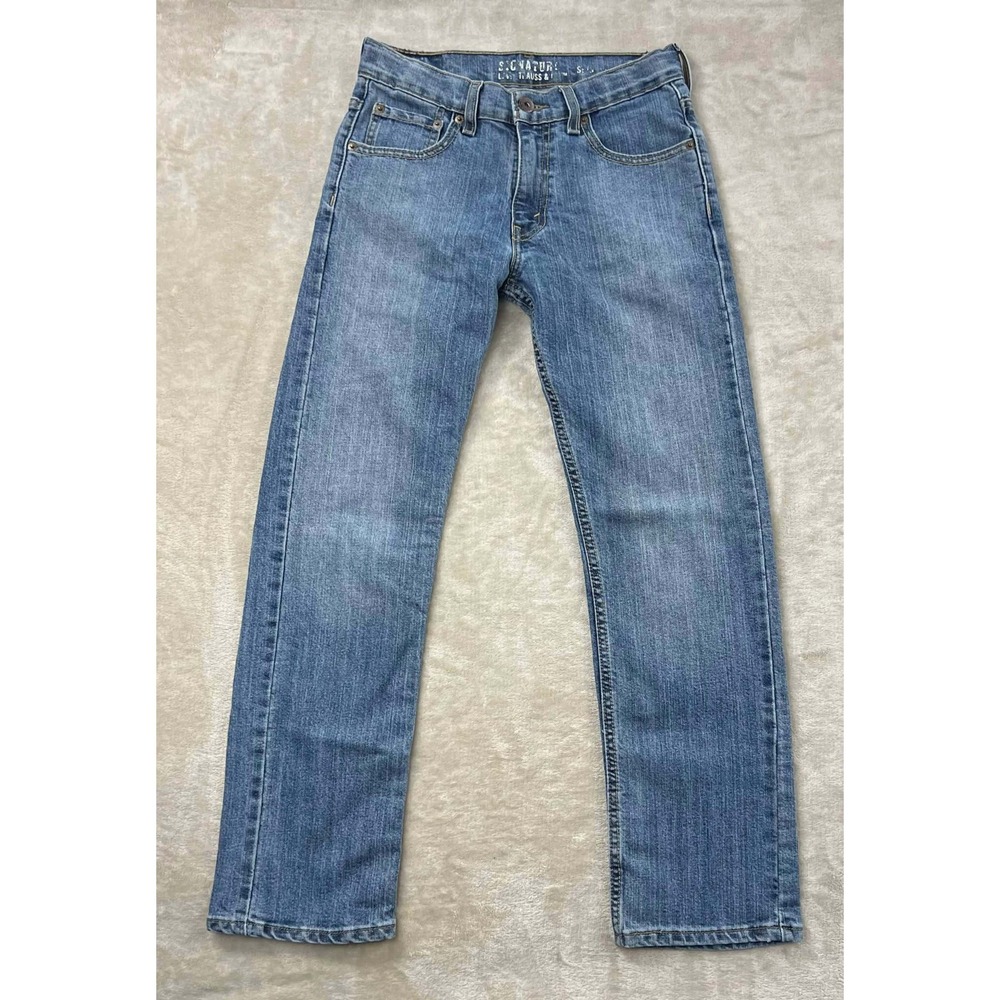 Signature by Levi Strauss Boys Slim Fit Jeans Medium Wash Blue Size 14 Regular